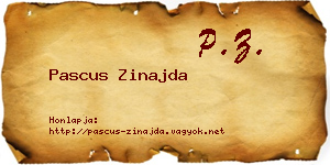 Pascus Zinajda névjegykártya